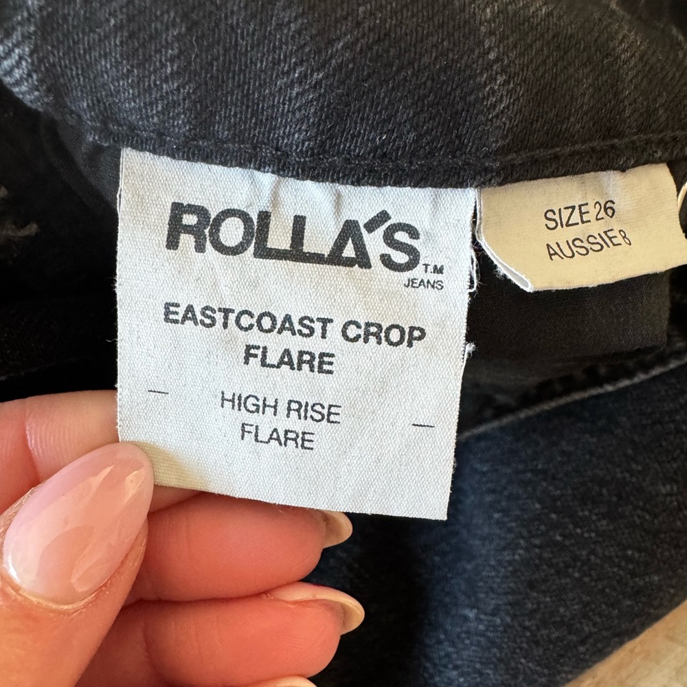 Rolla's Dark Denim Eastcoast Crop Flare Jeans - Picture 5 of 6